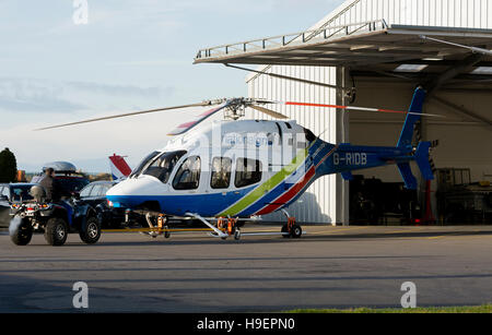 National Grid`s Bell 429 Globe Ranger helicopter at Turweston Aerodrome, Buckinghamshire, UK (G-RIDB) Stock Photo